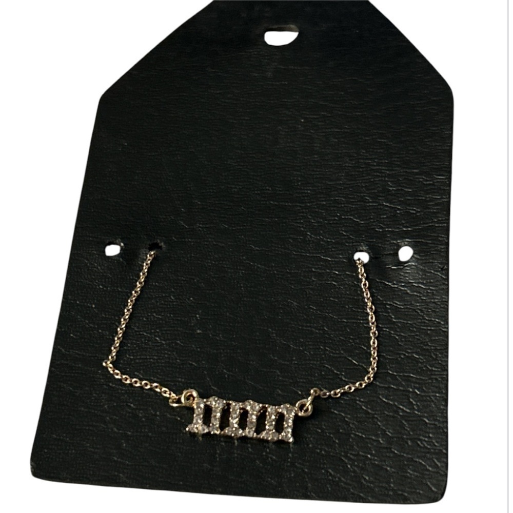 New UO Gold CZ Angel Number Necklace 000